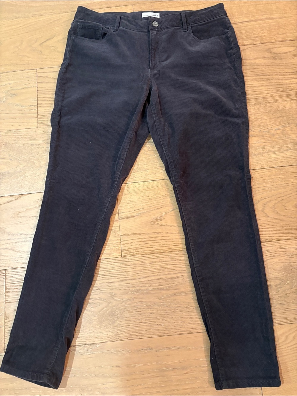 LOFT Charcoal Corduroy Skinny Pants
